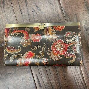 Vintage Paisley Clutch with Brass Detail